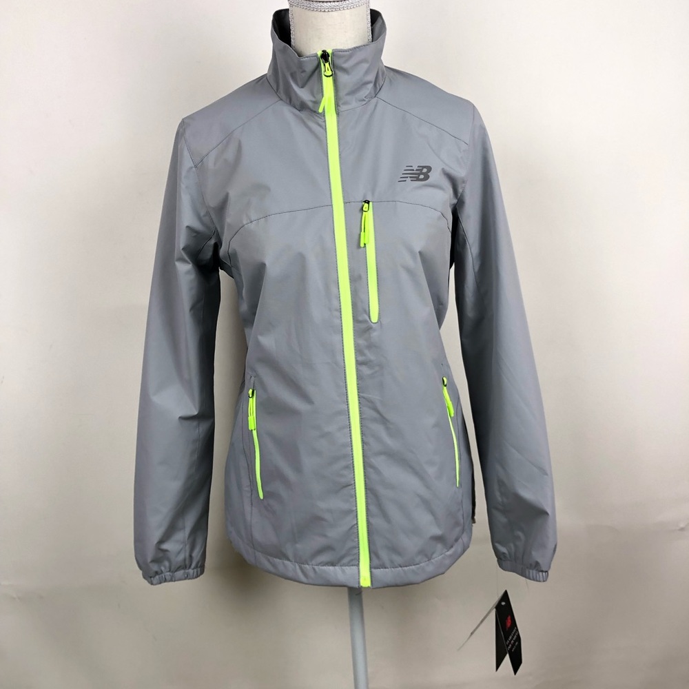 New Balance Zip Windbreaker Silver Jacket - Picture 1 of 8